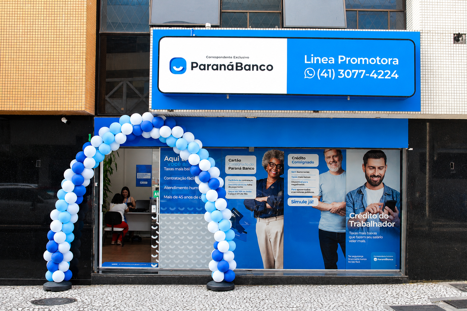 Fachada da Linea Promotora Curitiba — Correspondente Paraná Banco